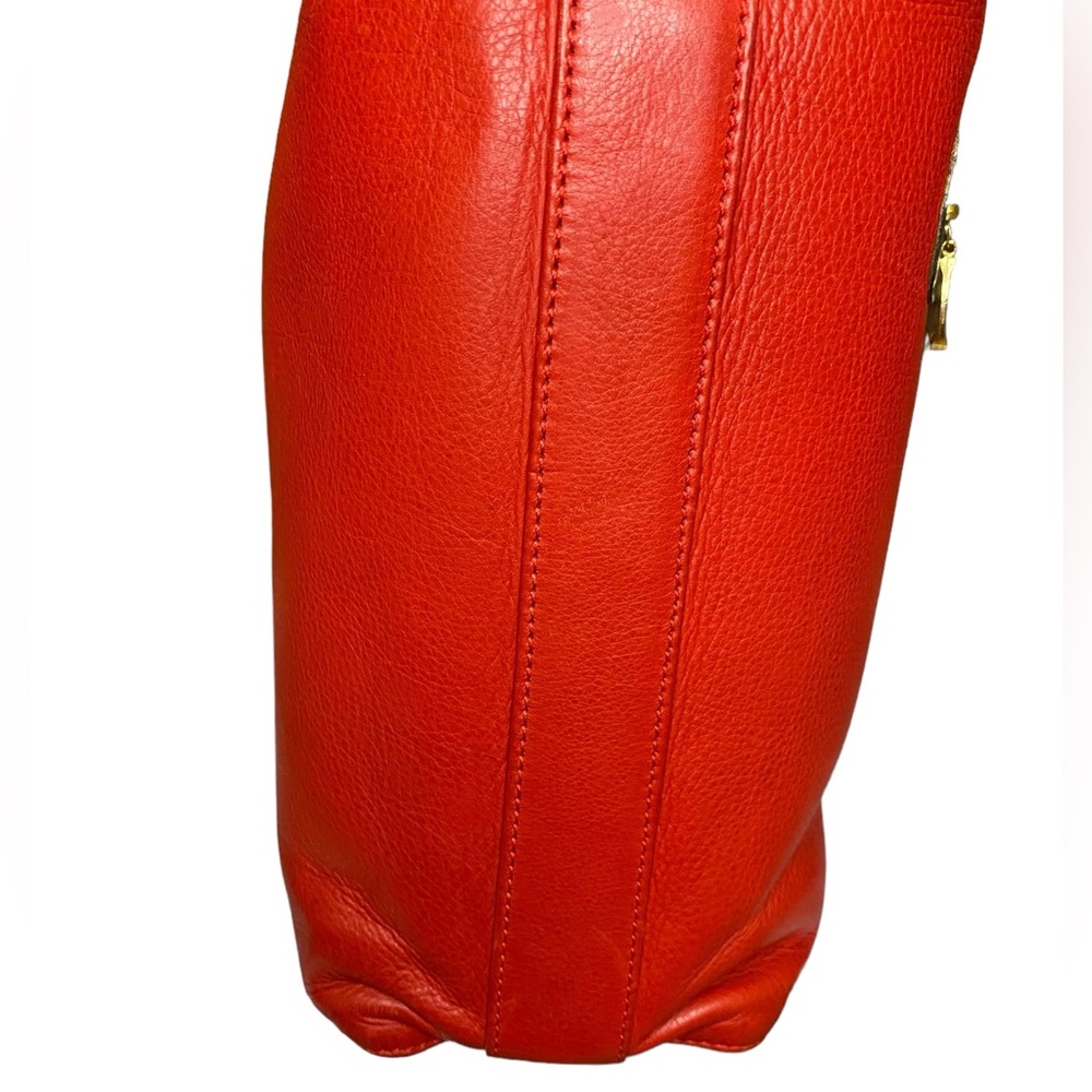 Bally Red/Black Leather Dual Hand with Turn-Lock Top Handle Tote - Picture 8 of 16
